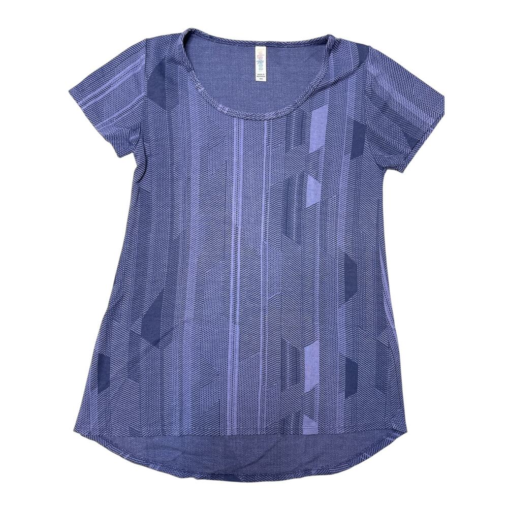 LulaRoe Classic T Shirt XXS Purple Abstract Women's XXS